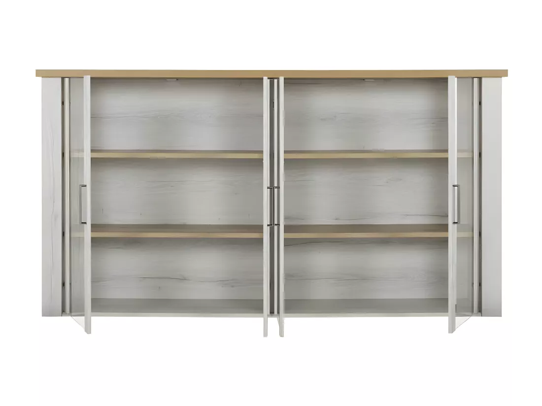 Vaisselier 6 portes 3 tirois Bois/Bois blanchi - PROVENCE