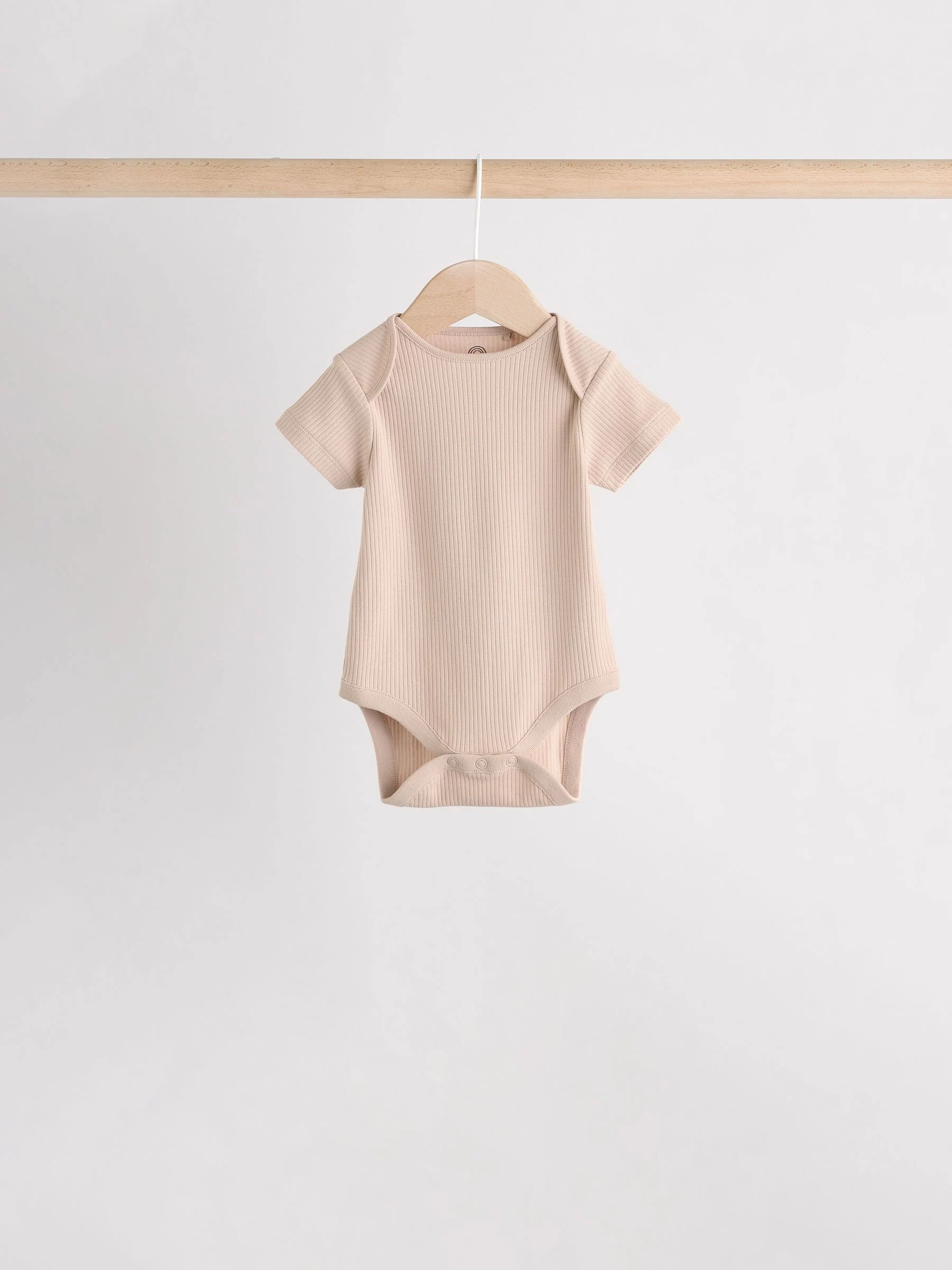 Crème - Set van 5 babyrompertjes met korte mouwen