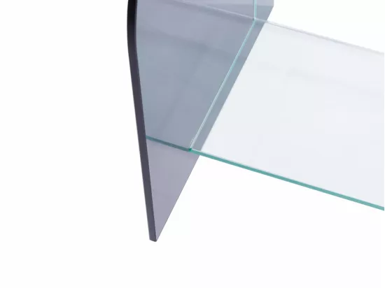 Porte-revue en verre trempé - Transparent et gris - DUSILLA