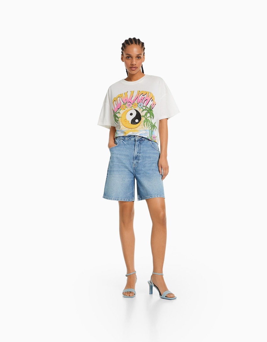 Camiseta de manga curta com estampa
