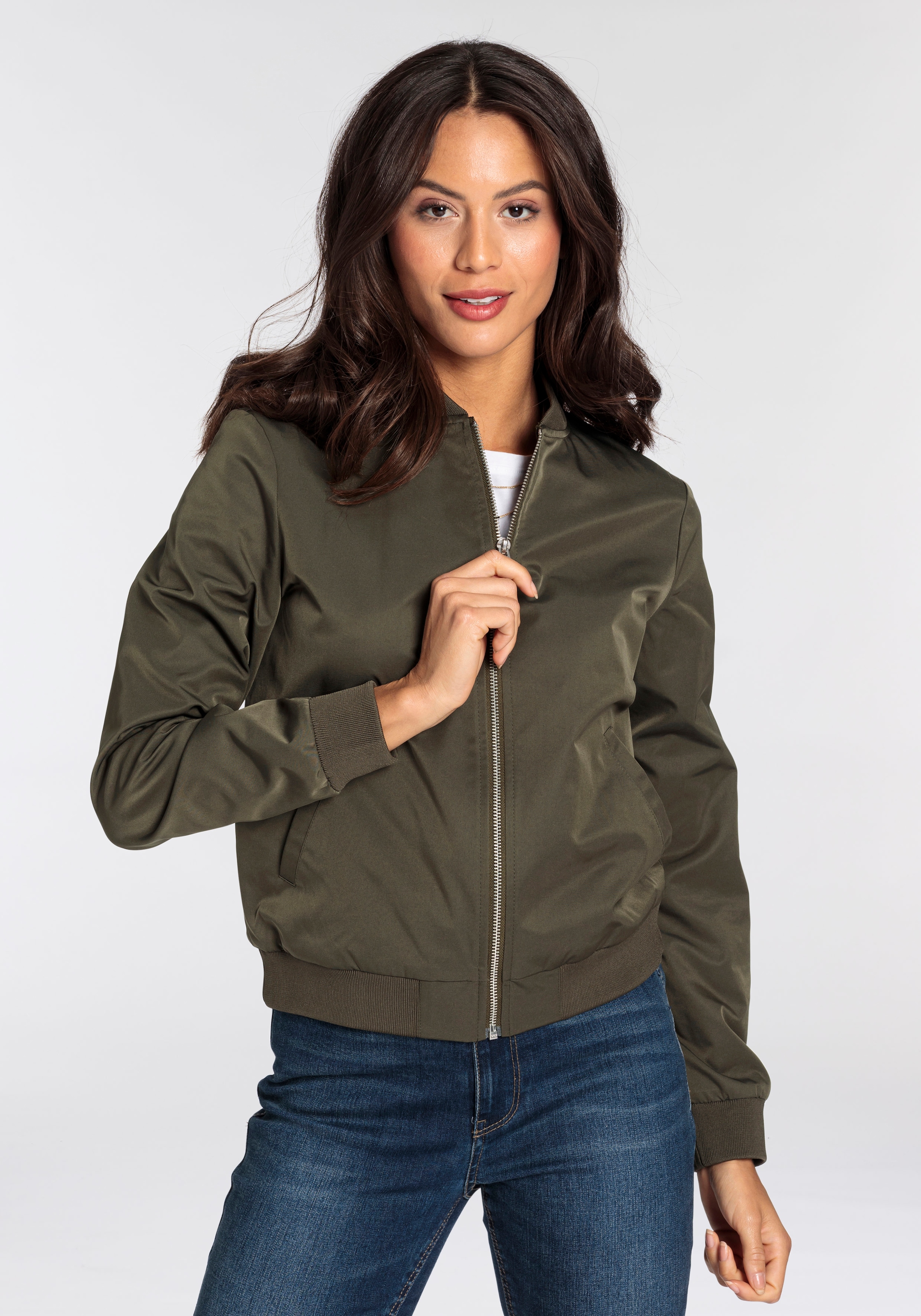 AJC Blouson modischer Look,  mit Rippkragen,  praktische Eingrifftaschen