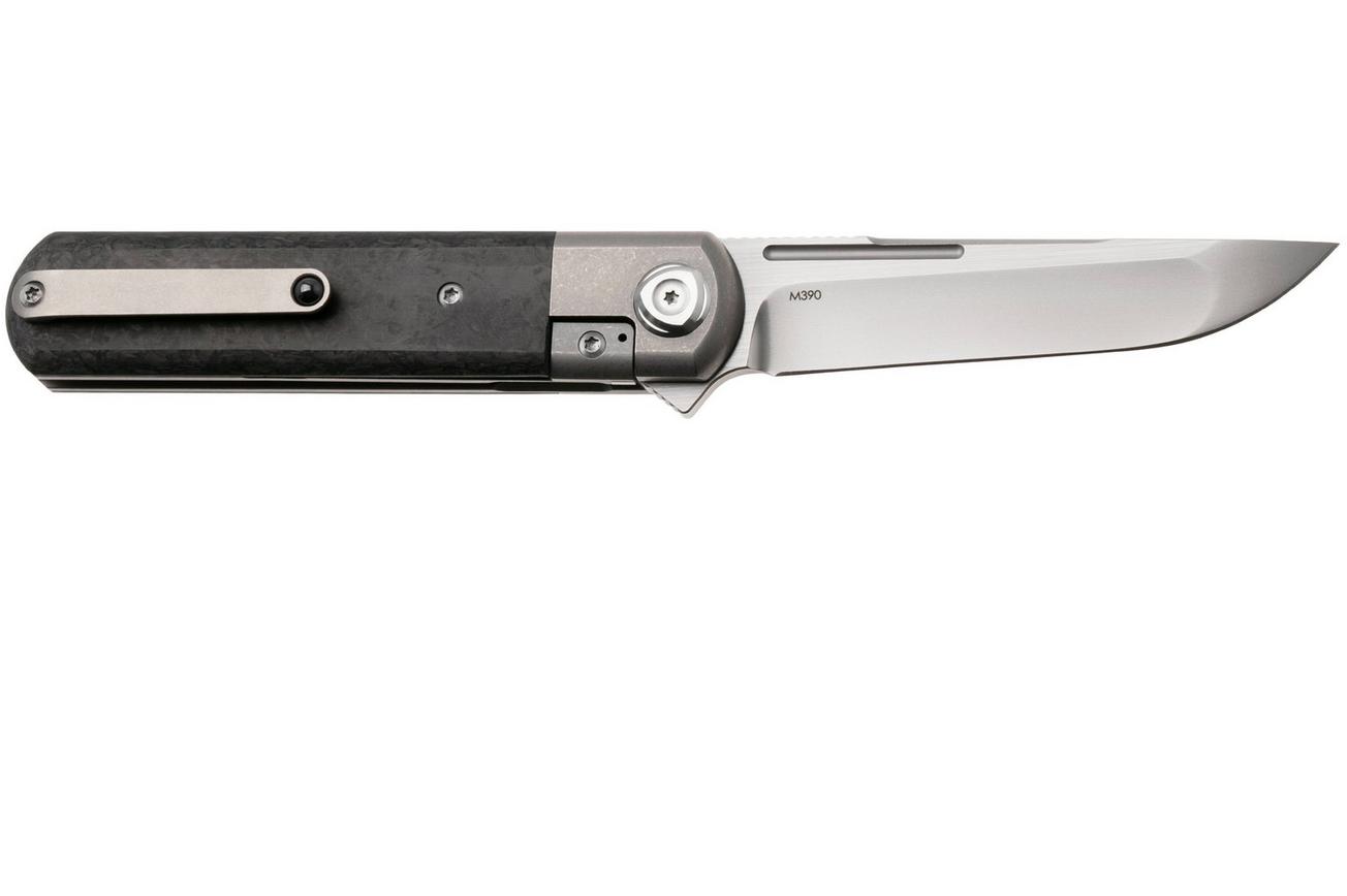 Liong Mah Tanto One, Bead Blasted M390, Marble Carbonfiber Titanium, zakmes