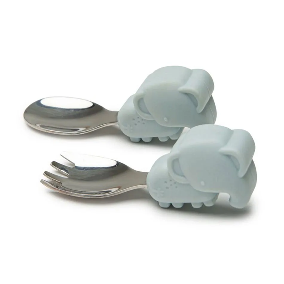 Loulou Lollipop Ensemble de vaisselle en silicone - Éléphant