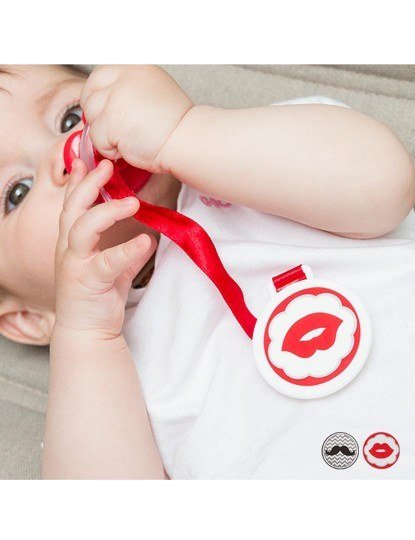 Baby Dummy Chain White and Red