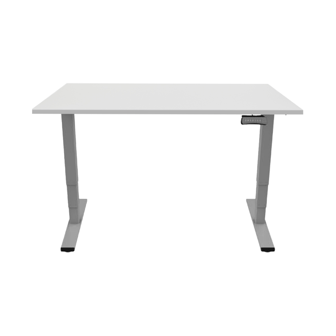 CONTINI höhenverstellbarer Bürotisch 180 x 80 cm grau / Gestell dunkelgrau
