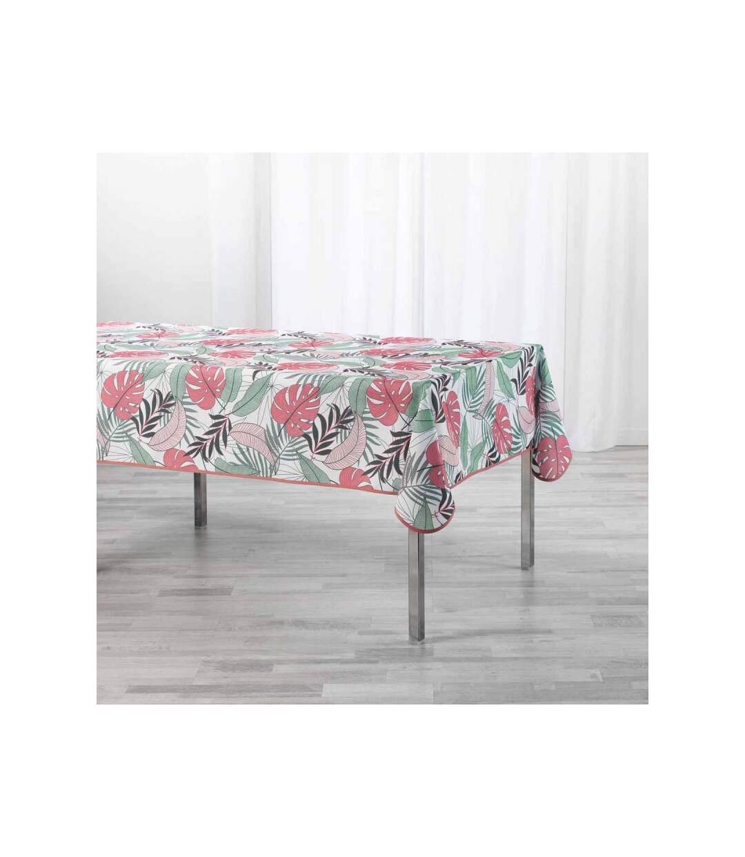 Nappe Antitache Beauty Jungle 150x240cm Blanc & Rose