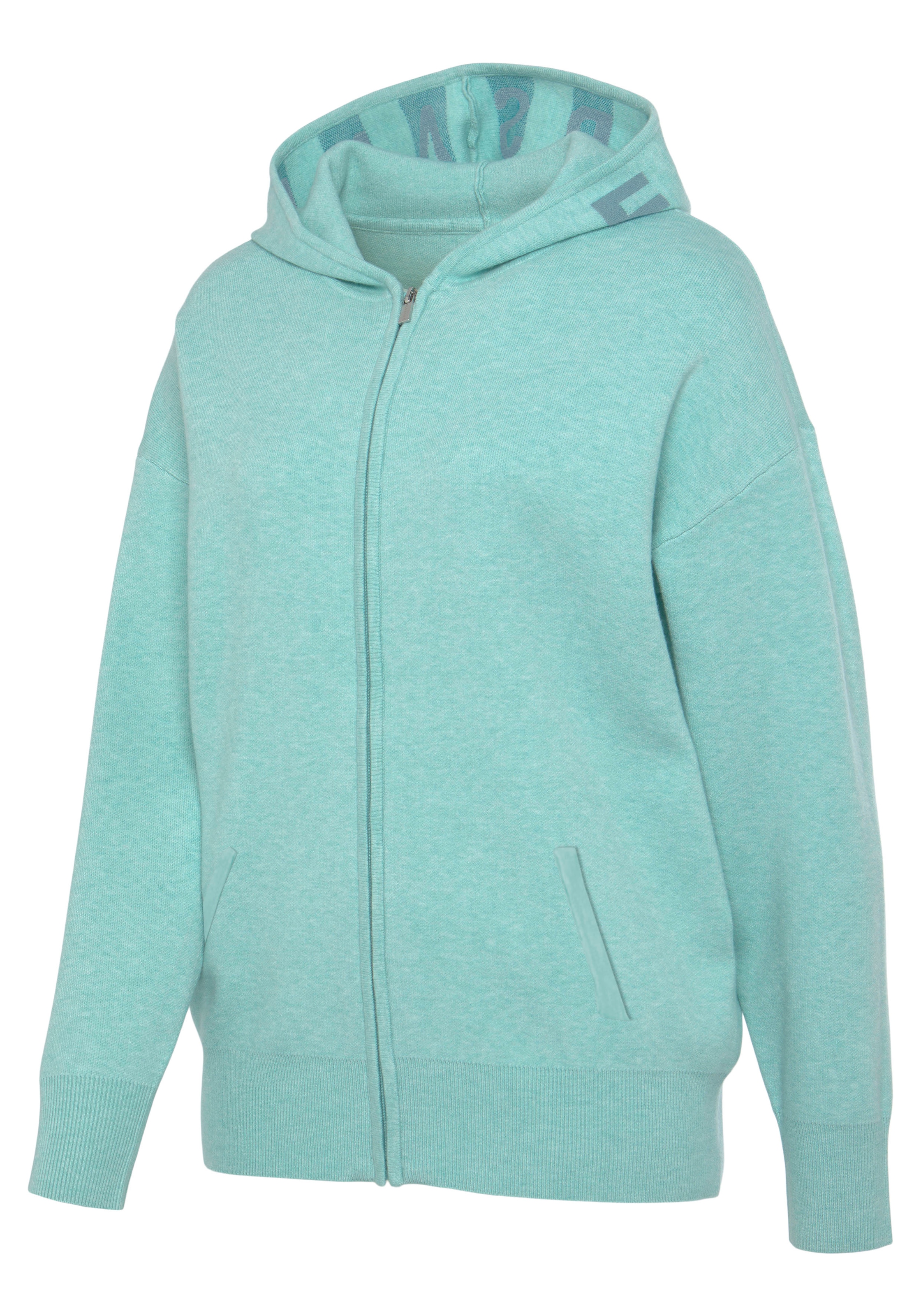 Elbsand Strickjacke aus hochwertigen Strick und eingestricktem Logo, Loungewear