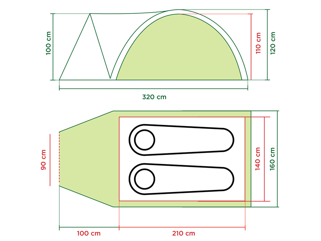 Coleman Darwin 2 Plus Grey koepeltent