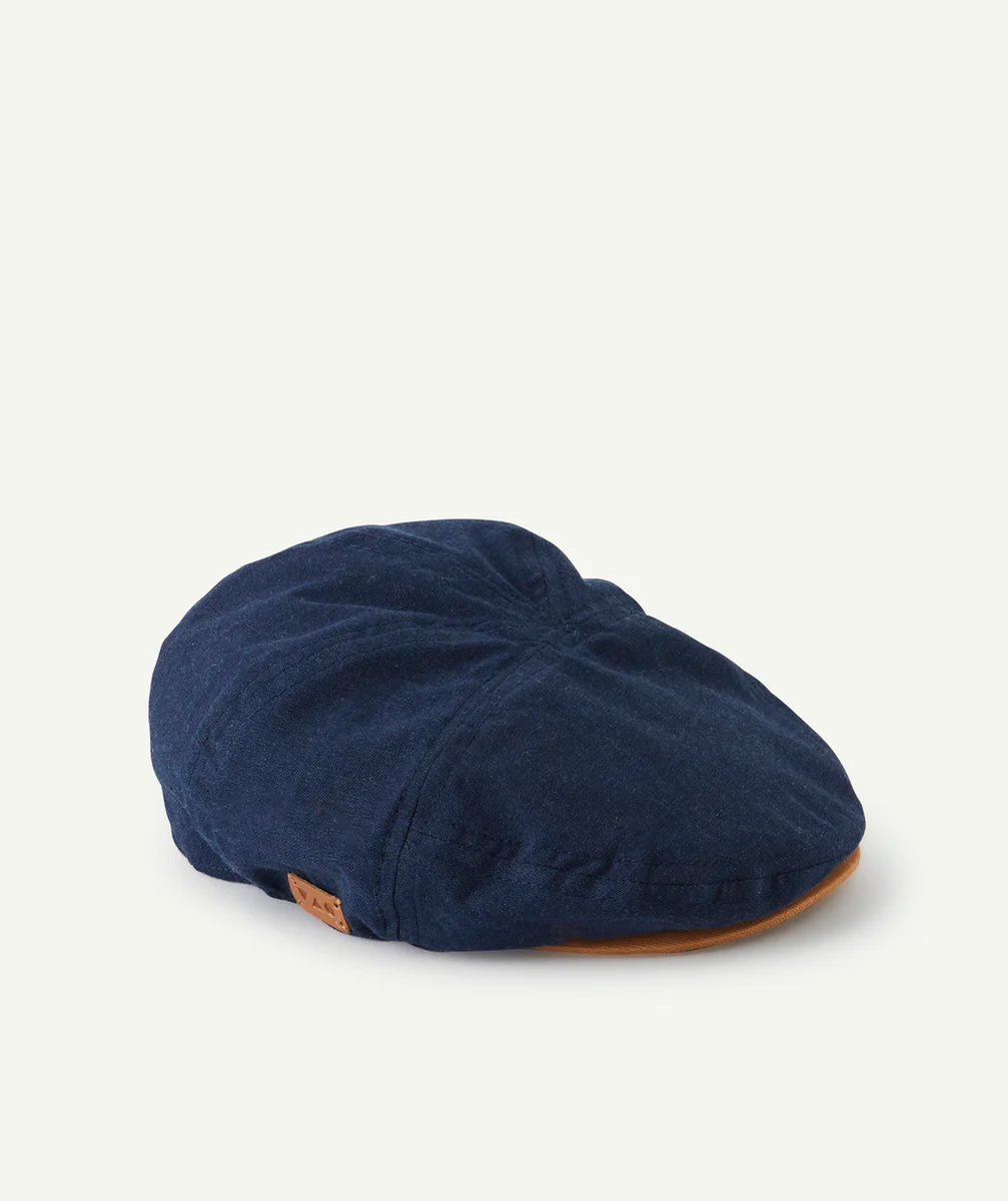 CASQUETTE GAVROCHE BÉBÉ GARÇON BLEU MARINE ET MARRON