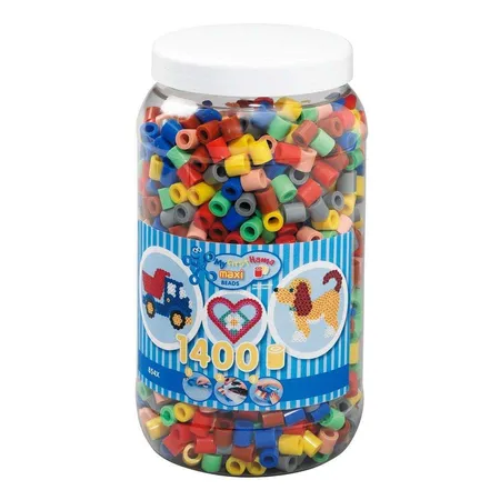 Hama Maxi Bügelperlen Dose mit ca. 1400 Maxiperlen, volltonmix 2