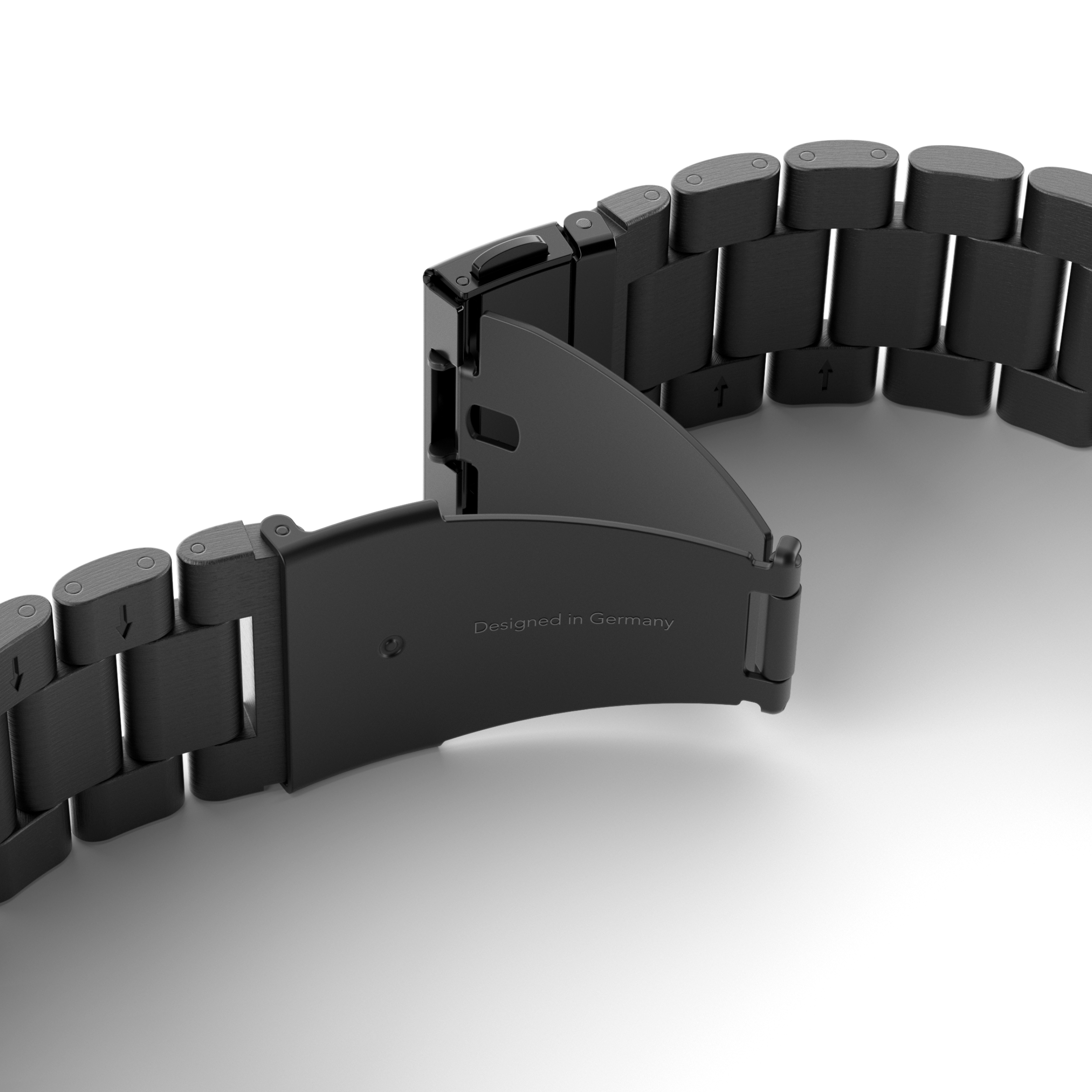 Link Bracelet 2 Apple Watch (42/41/40/38 mm) Edelstahl Gliederarmband mit Faltschliesse (AWS00199) - Schwarz