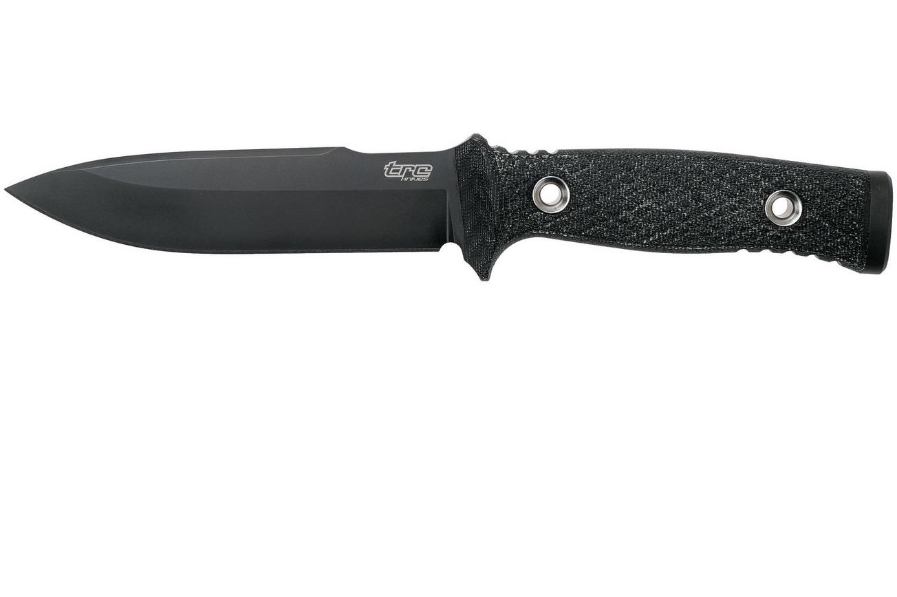TRC Knives Mille Cuori, Vanadis 4 Extra, Black Canvas Micarta outdoormes