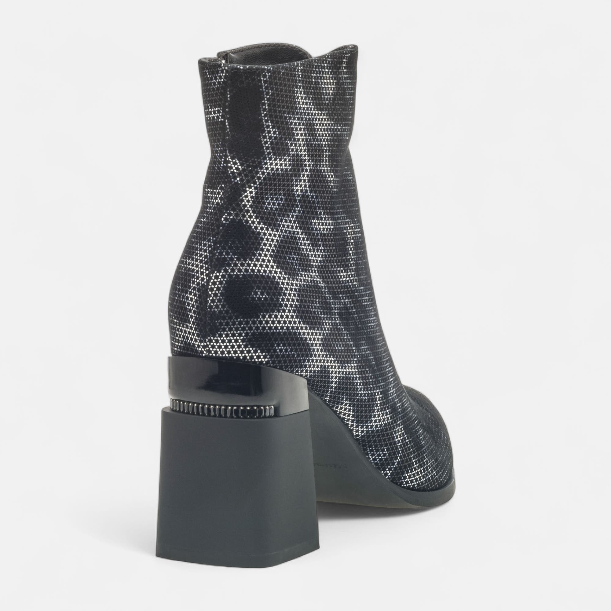 Bottines à talon Femme en cuir noir