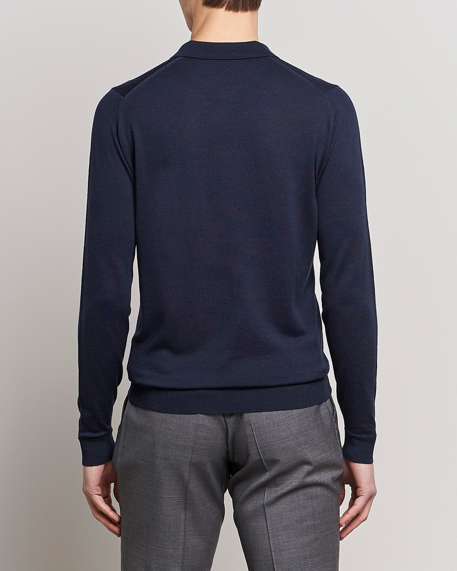 John Smedley Belper Extra Fine Merino Polo Pullover Midnight