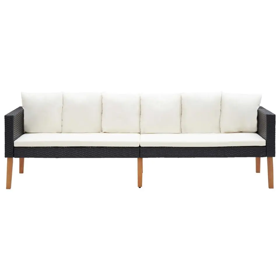 vidaXL - Tuinloungeset - Zwart - Poly rattan - 5 stuks - Met kussens