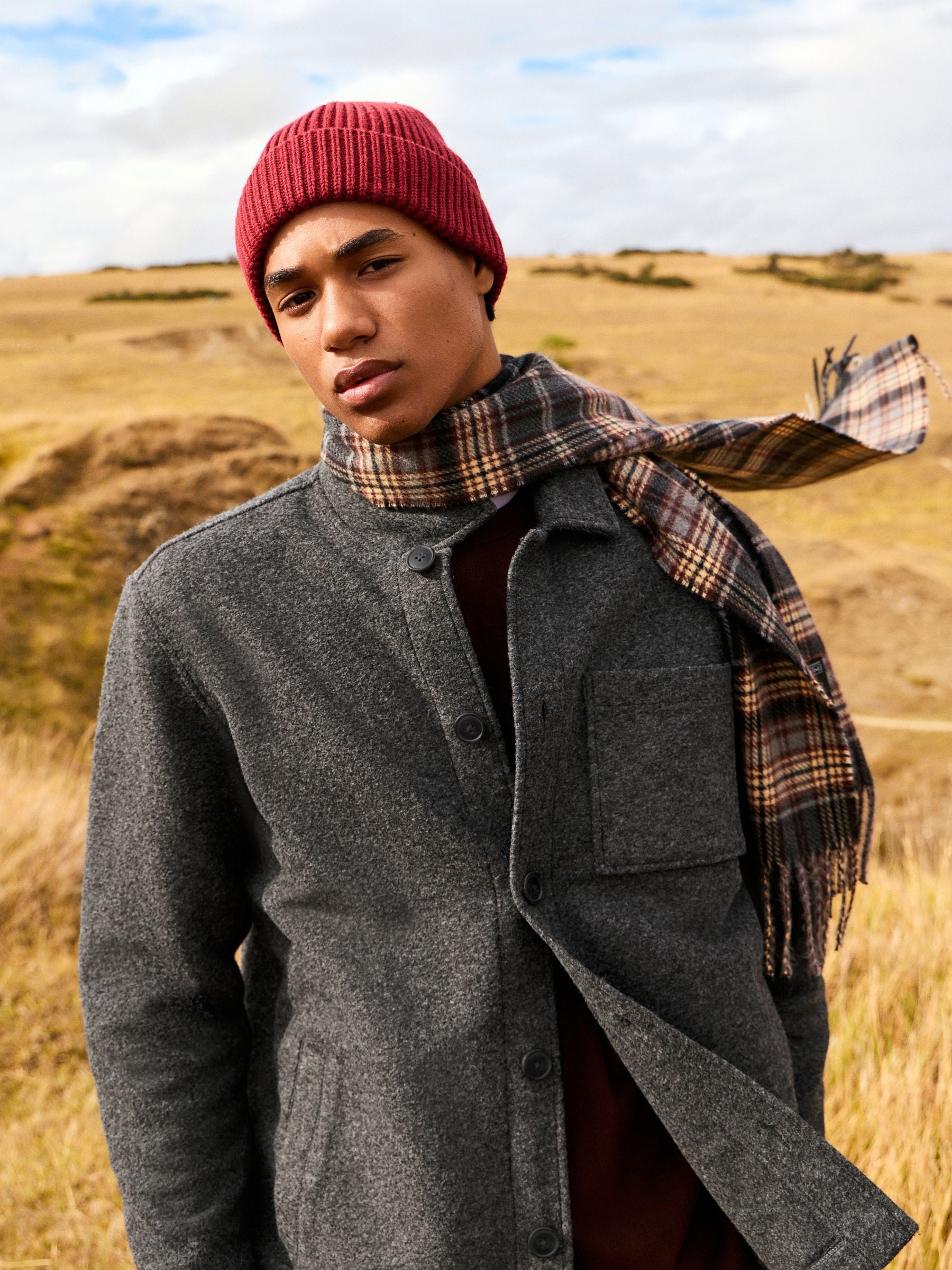 Leisteen grijs - Wol-look fleece overshirt