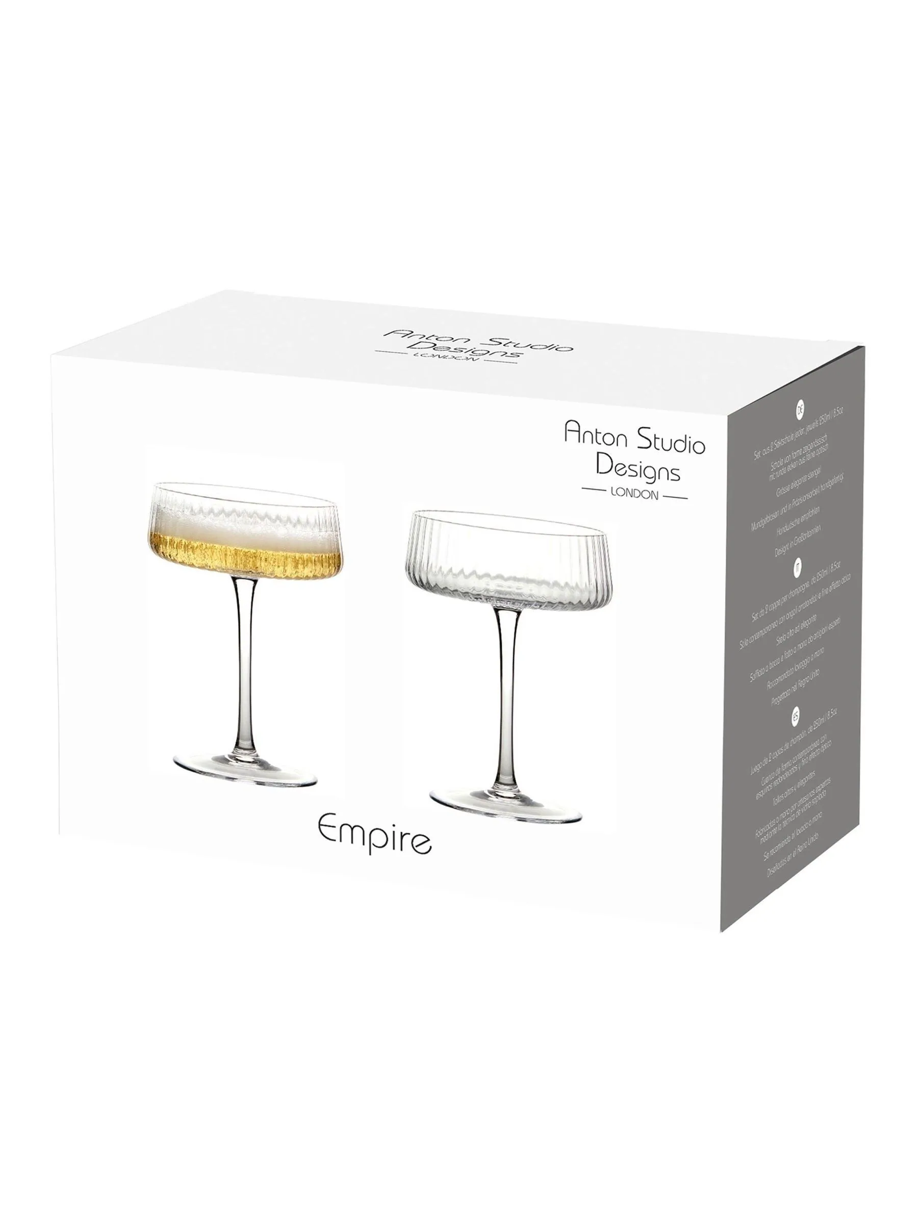 Anton Studio Designs Set of 2 Empire Champagne Saucers