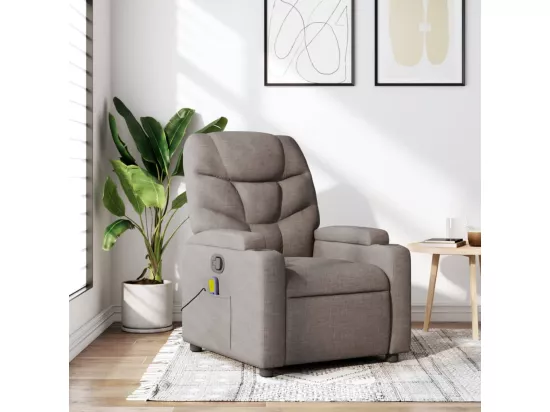 Fauteuil massant inclinable Taupe Tissu
