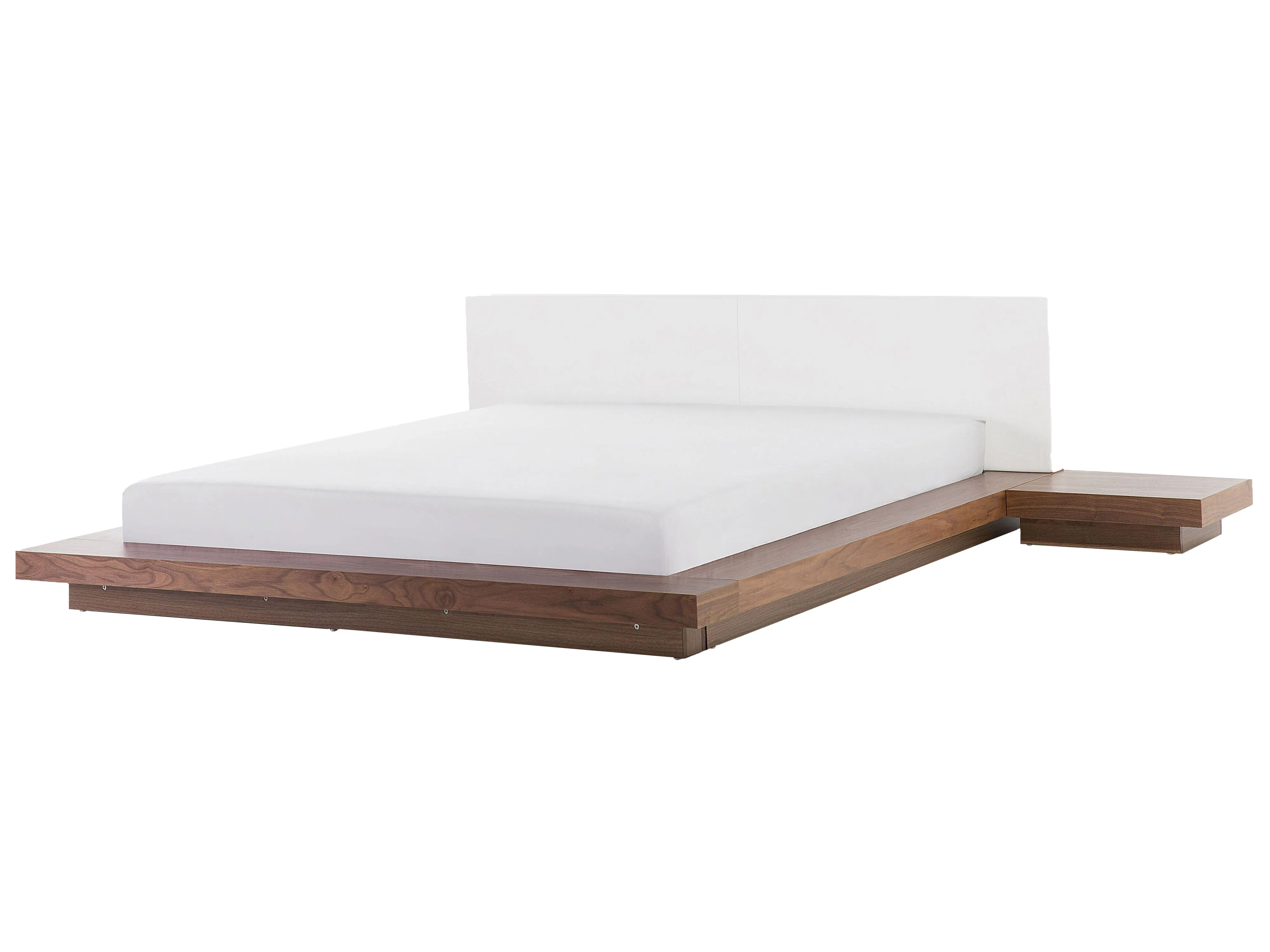 Bed met LED-verlichting ZEN 180 x 200 cm Bruin essenhout