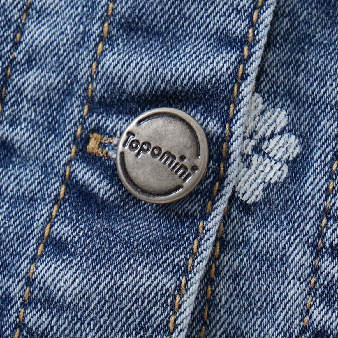 Topomini Baby Jeansjacke mit Blüten-Allover blau