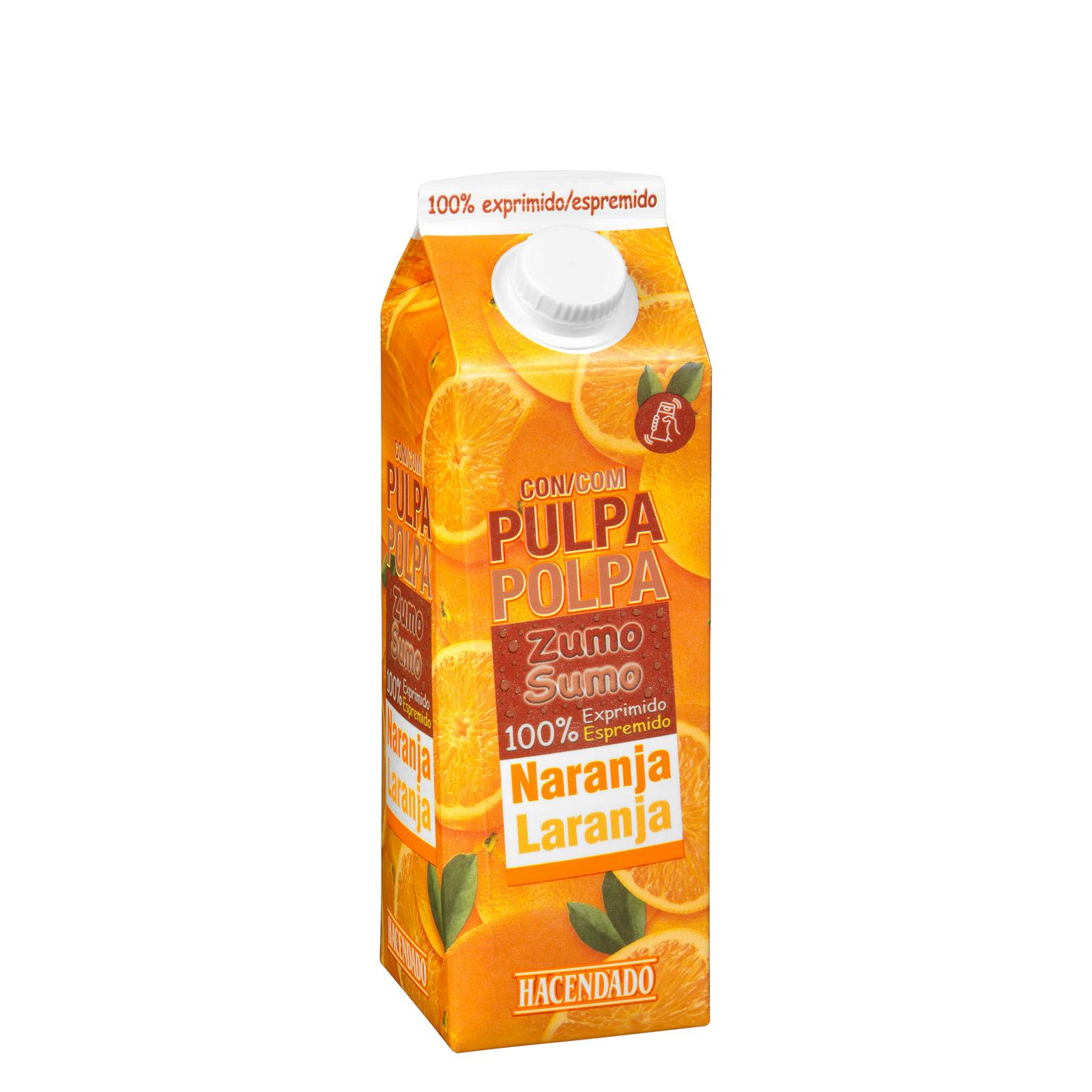 Jus d'orange pur avec pulpe Hacendado