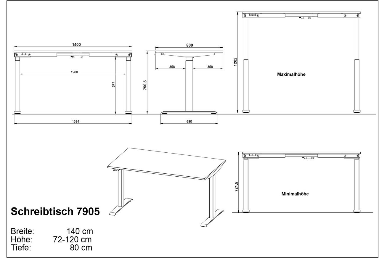 E-Serie E-Schreibtisch eSystem