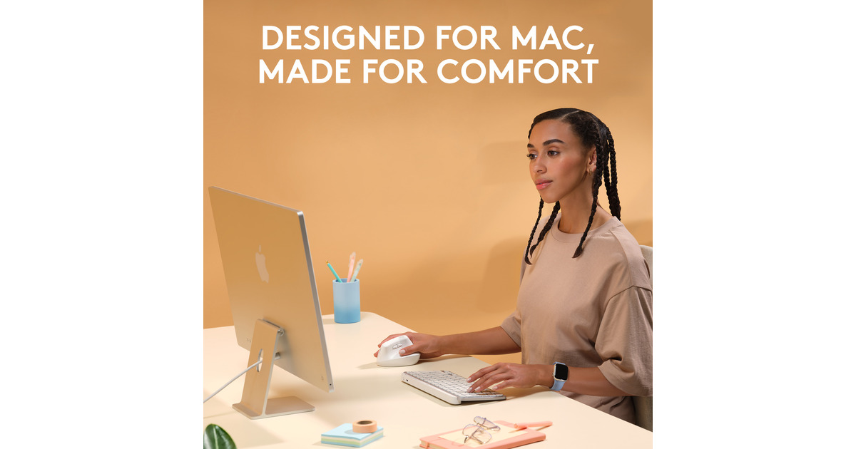 LogitechLift voor Mac Verticale Ergonomische Muis  (Wit, 400 - 4000 dpi, Bluetooth Low Energy)