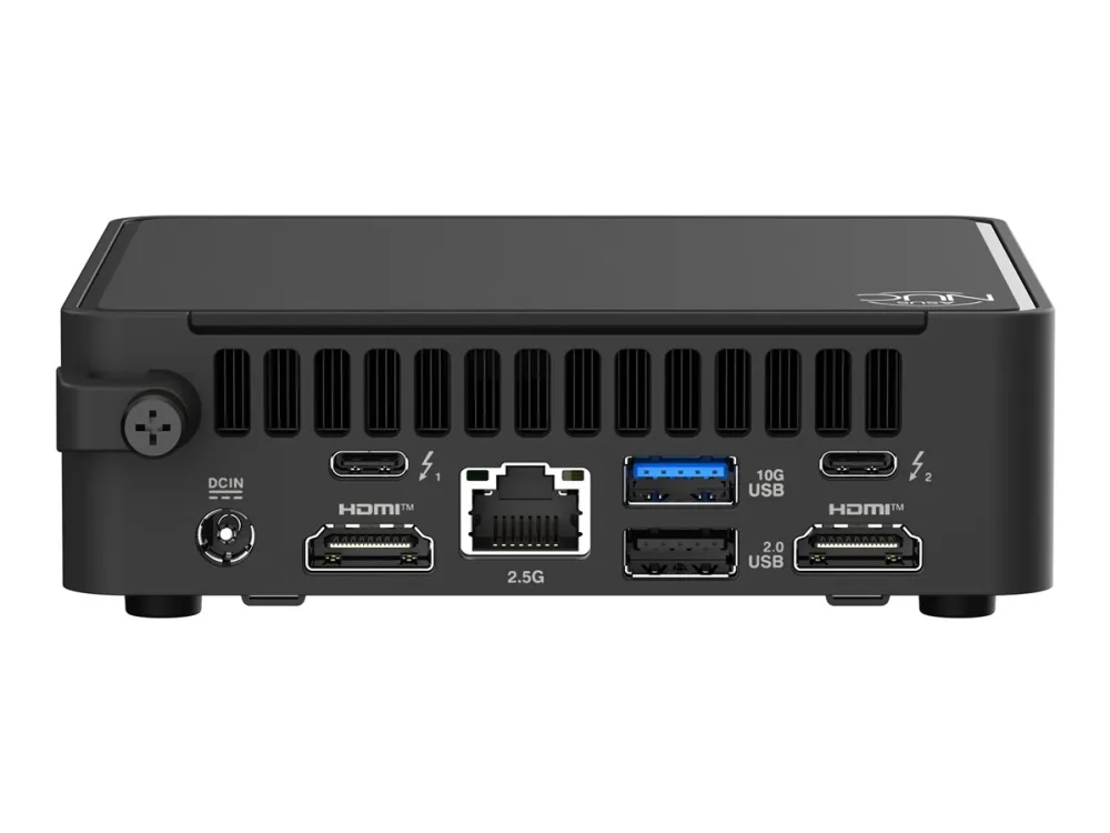ASUS NUC 15 Pro Slim Kit RNUC15CRKC500002 - Barebone - mini PC 1 x Core 5 210H / op til 4.8 GHz - RAM 0 GB - Intel Graphics - IEEE 802.11ax (Wi-Fi 6), IEEE 802.11be (Wi-Fi 7), Bluetooth 5.4, Gigabit Ethernet, 2.5 Gigabit Ethernet - sort