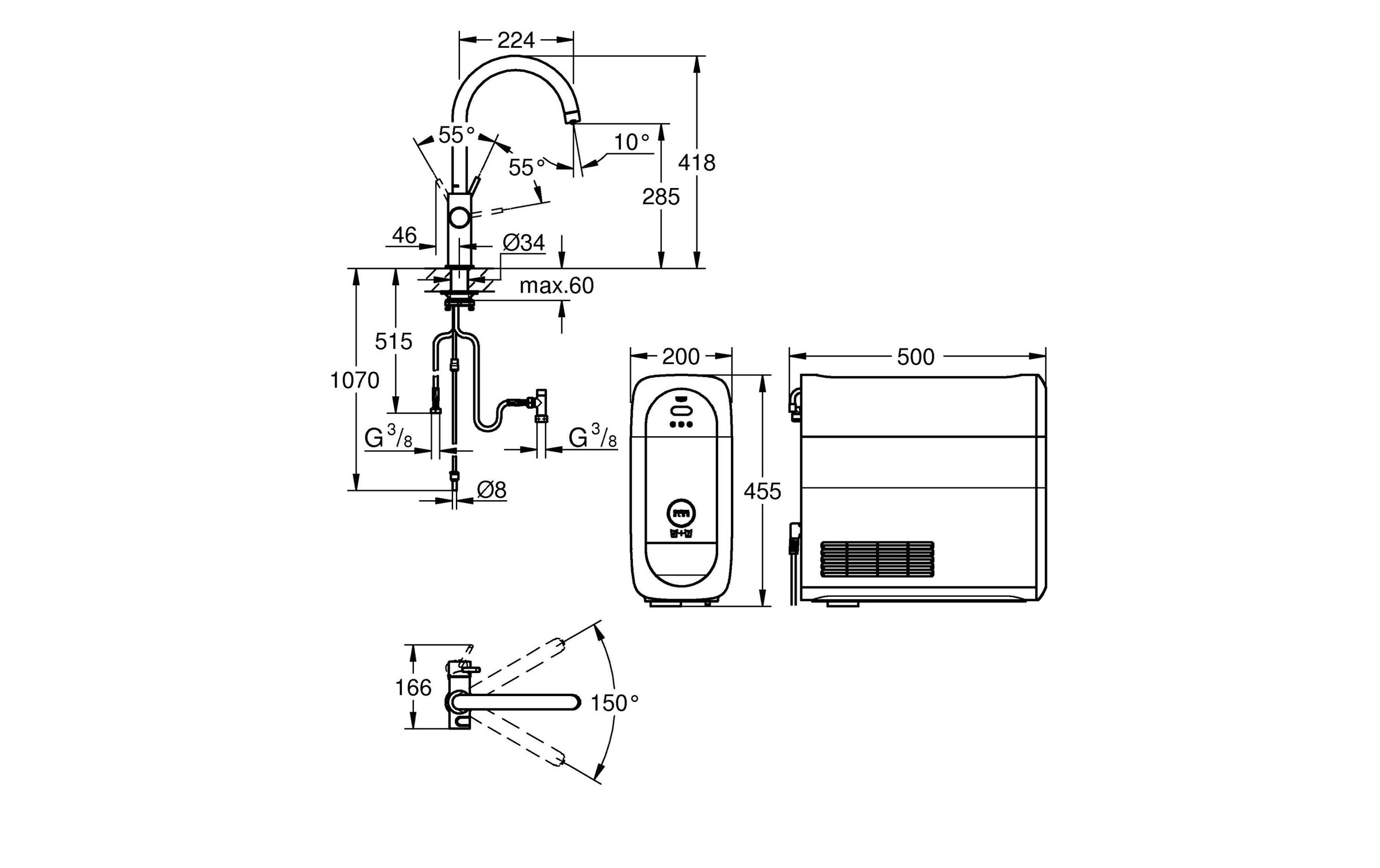 Grohe Küchenarmatur »Blue Home C-Auslauf, Starter Kit«