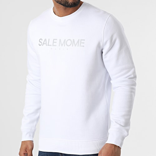 Sweat Crewneck Réfléchissant Logo Blanc Argent