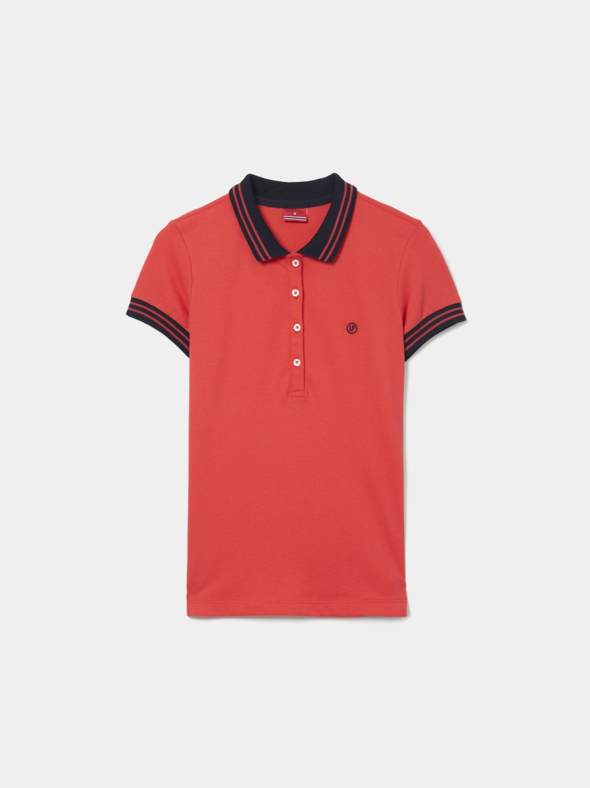 Polo piqué bicolor em algodão