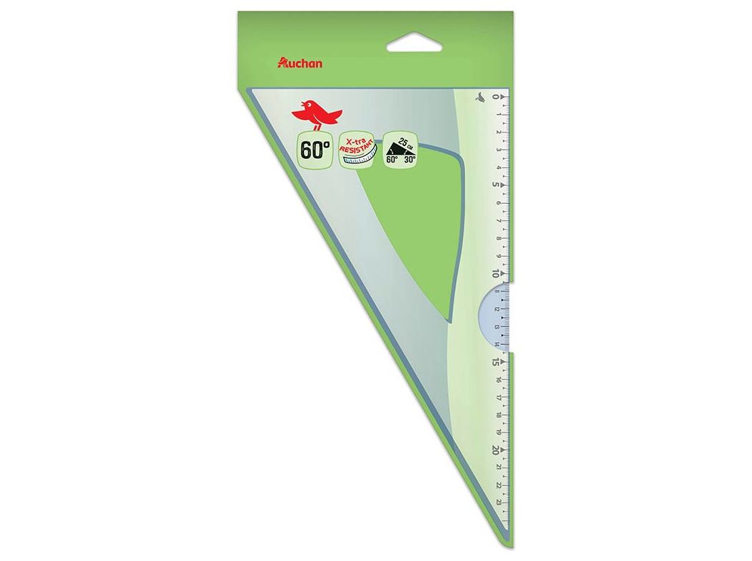 ESQUADRO INQUEBRÁVEL 60º AUCHAN 25CM