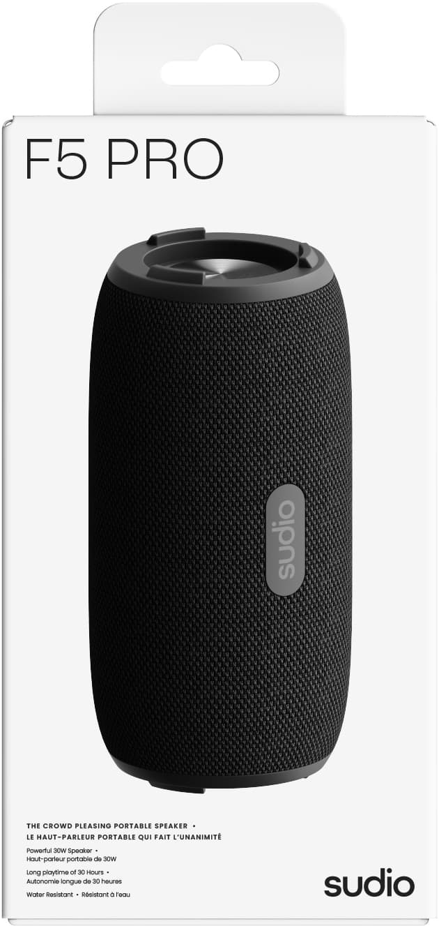 Sudio F5 Pro trådløs bærbar højttaler (sort)