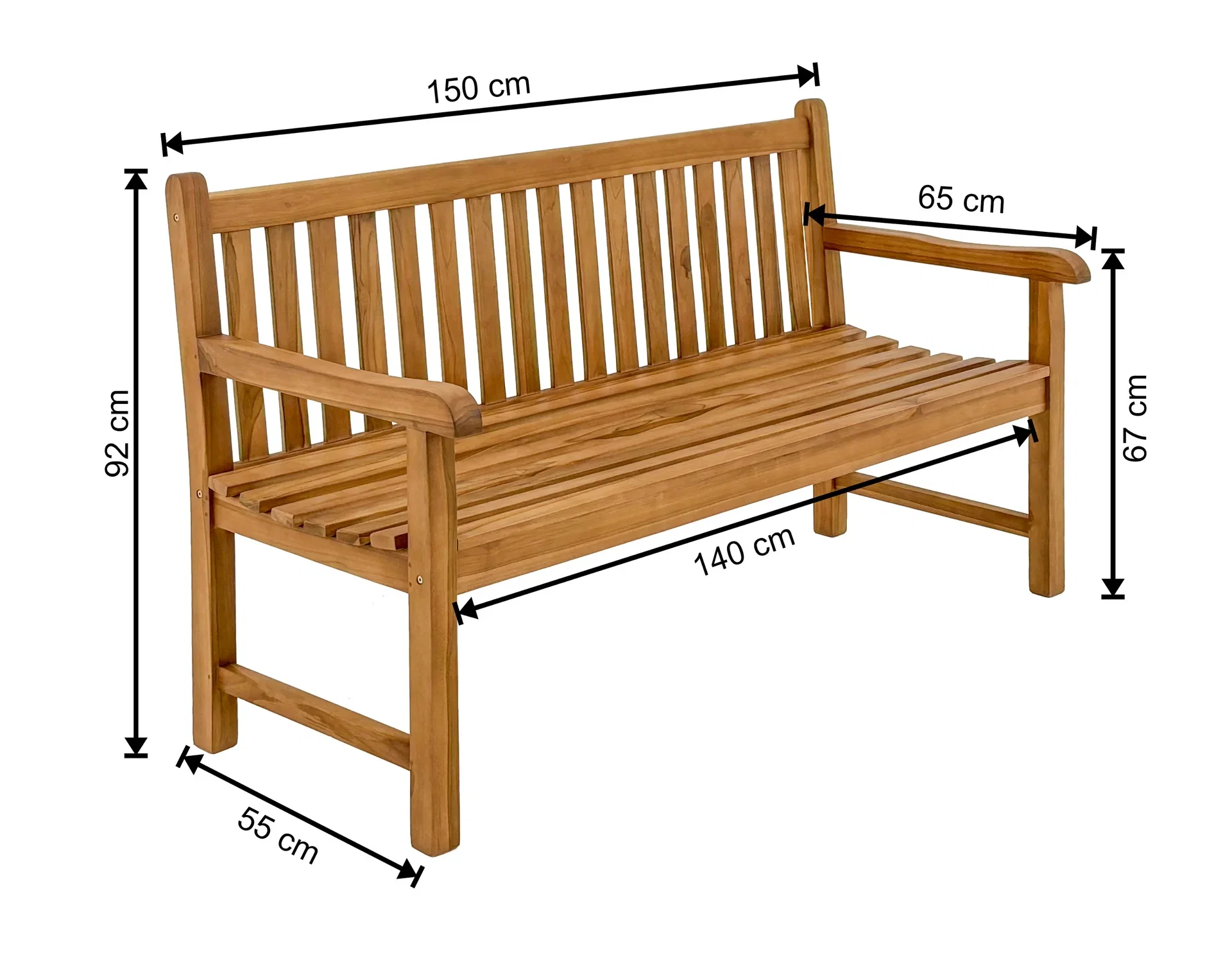 Skanden Benk Teak Bredde 150 cm