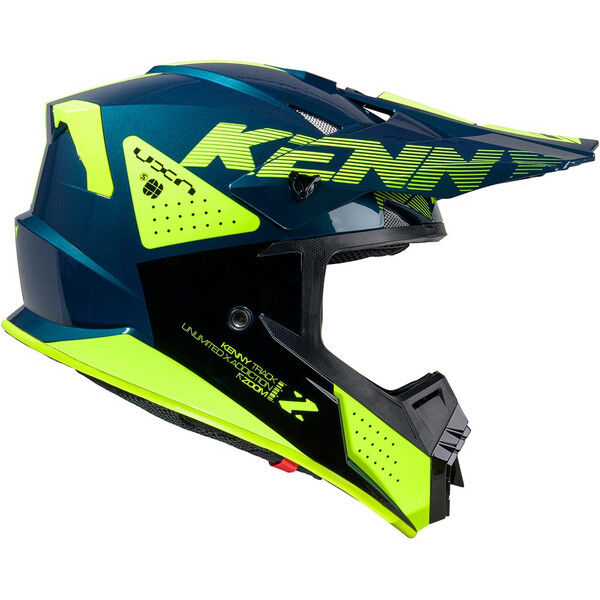 Kenny - Casque Track Graphic Zoom Bleu pétrole / Jaune fluo