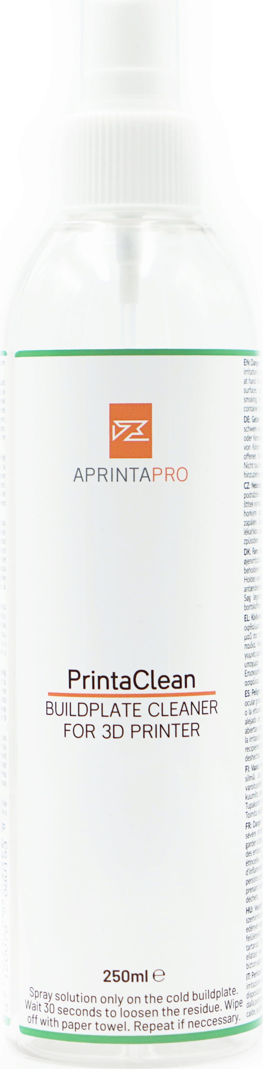 AprintaPro  PrintaClean, 250 ml    Effektiver Reiniger für die Bauplatte