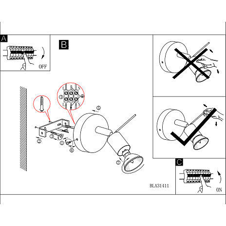 Mini spotlampe - hvid