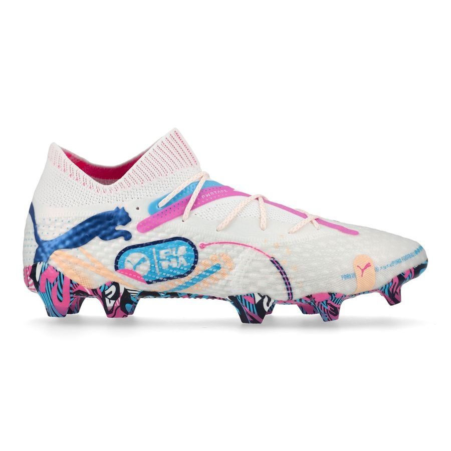 PUMA Future 7 Ultimate FG/AG Volume Up - Blanc/Bleu/Poison Pink/Fizzy Melon/Bleu