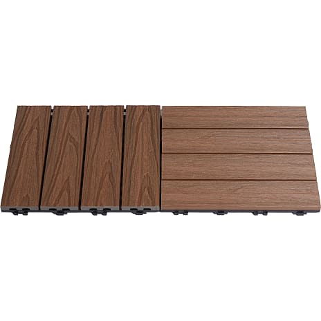 Hortus gulvflise 4-pak - teak