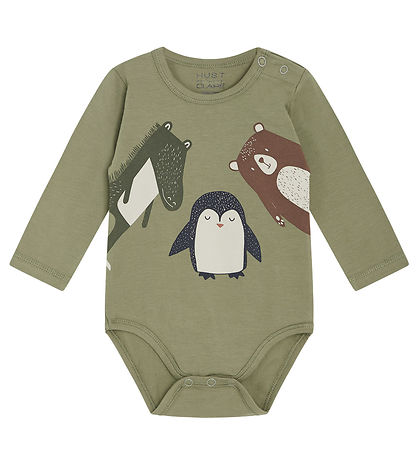 Hust and Claire Body L/æ - Buster - Turtle Green m. Tiere