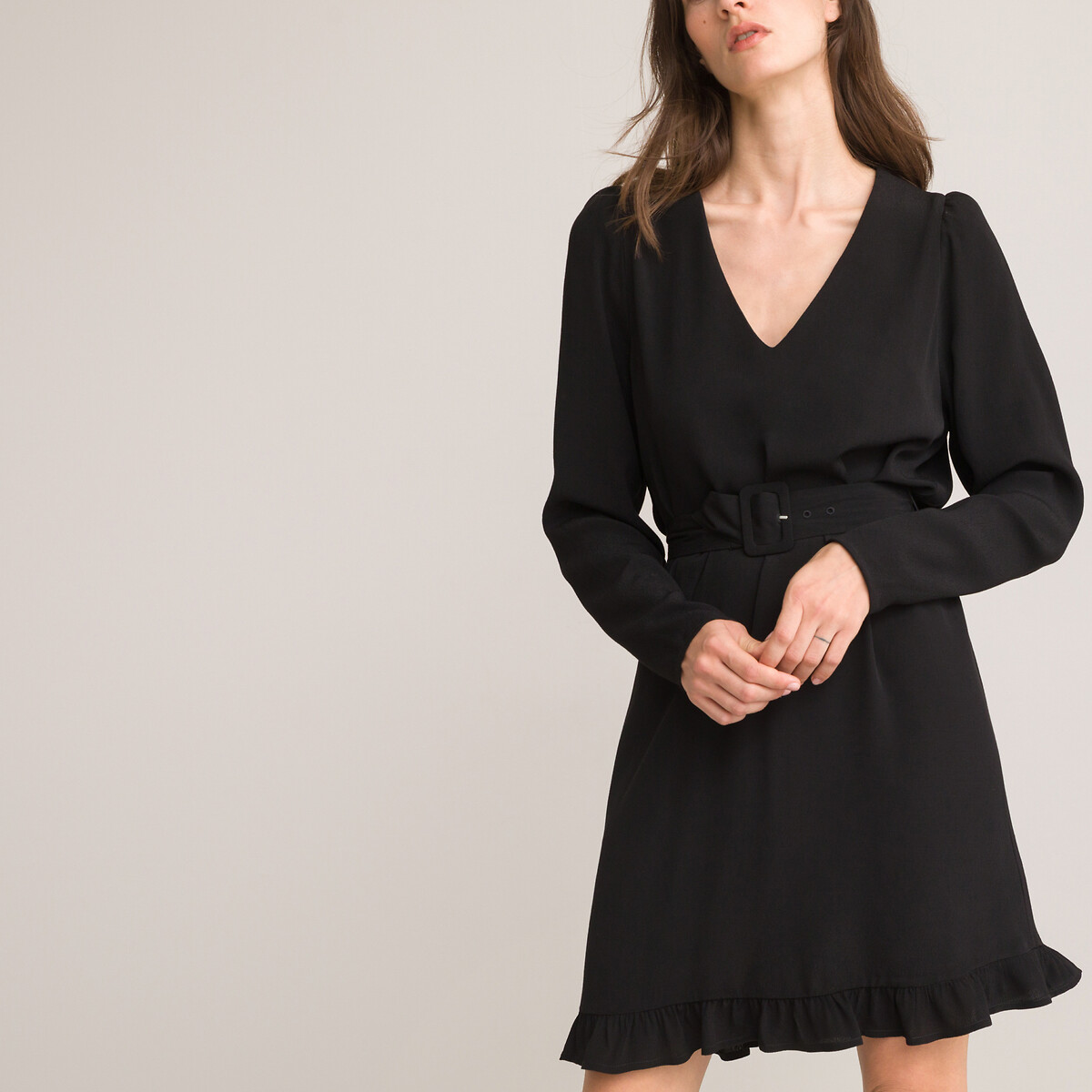 COLEÇÃO LA REDOUTE<br>Vestido curto e amplo com mangas compridas