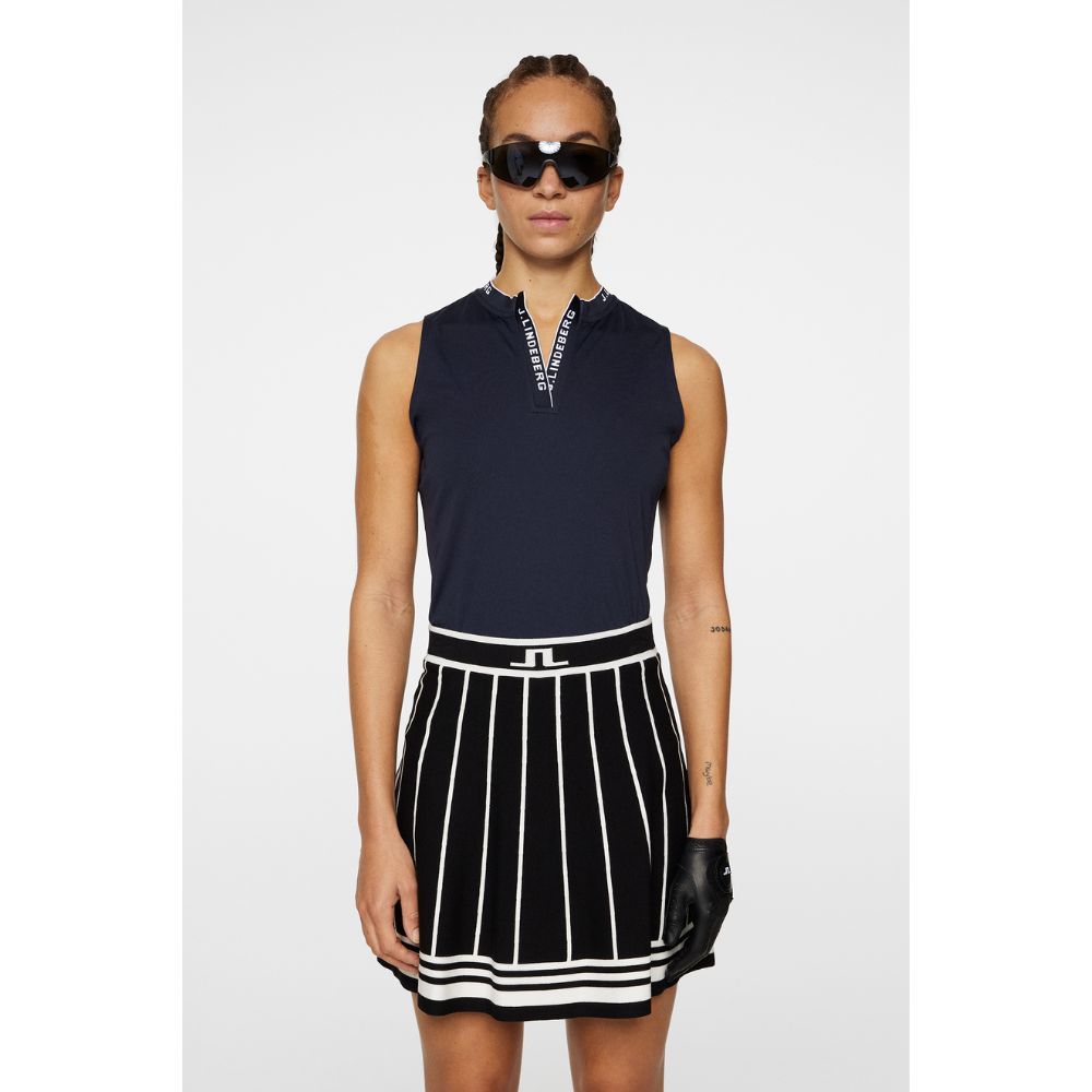 Leya Sleeveless Pique Dame Navy