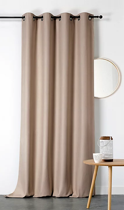 Rideau occultant thermique Boreal Linder beige L.280 x L.140 cm