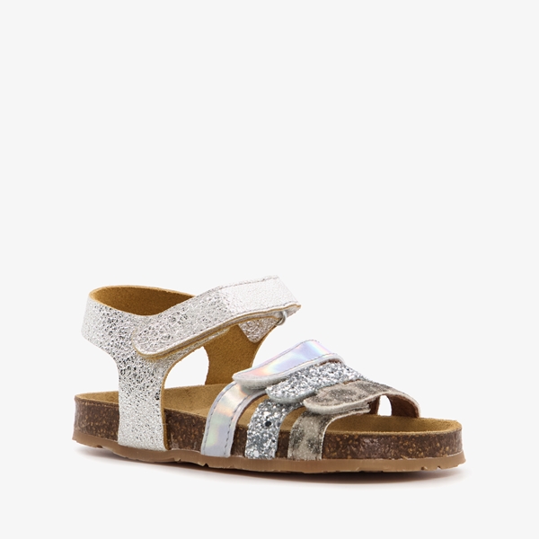 Groot leren meisjes bio sandalen met glitters