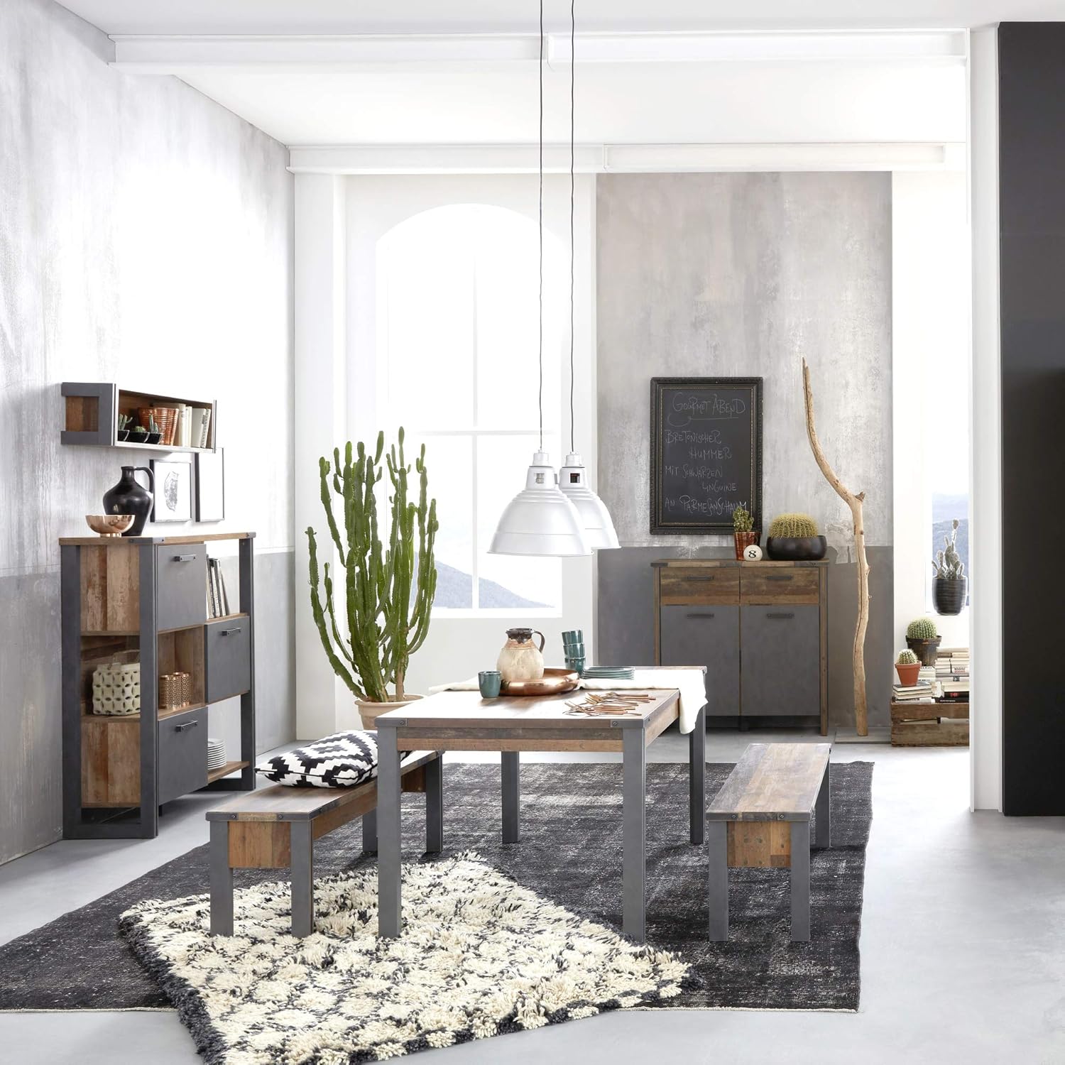 trendteam smart living - Prime - Kommode - Alteiche/Matera - Wohnzimmerschrank mit 4 Fächern und 2 Schubladen - (BxHxT) 119 x 110 x 42 cm - Industrial Style