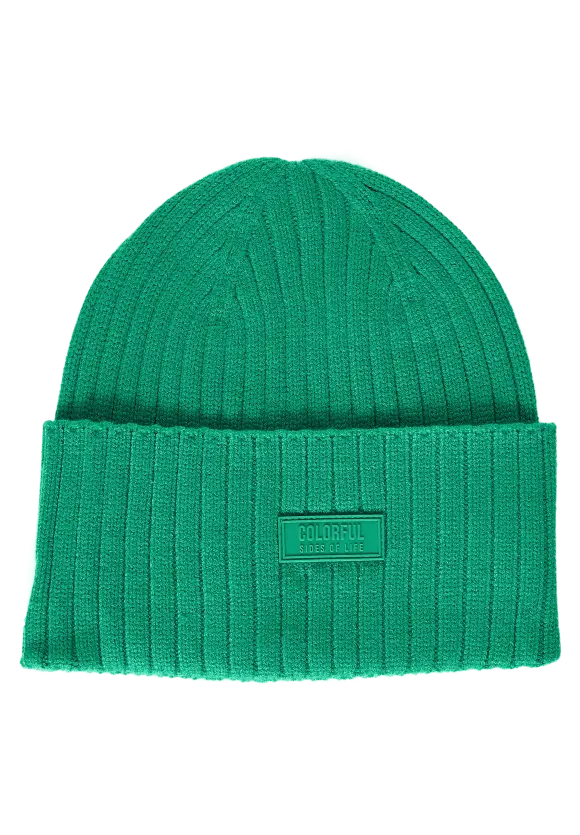 Strick Beanie - dark cameo green