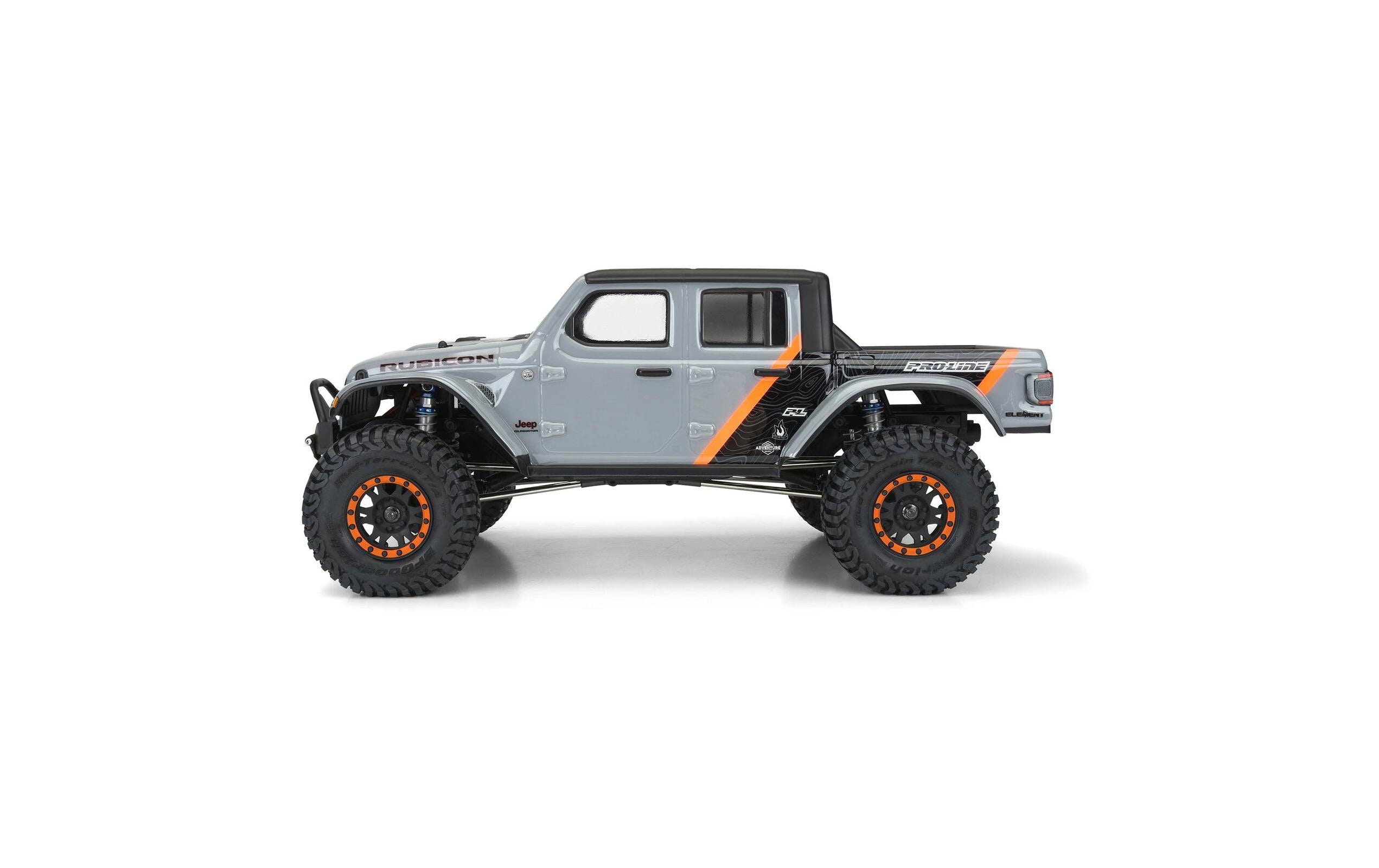 Karosserie Jeep Gladiator 2020 unlackiert, 1:10Karosserie für Crawler mit 313 mm Radstand