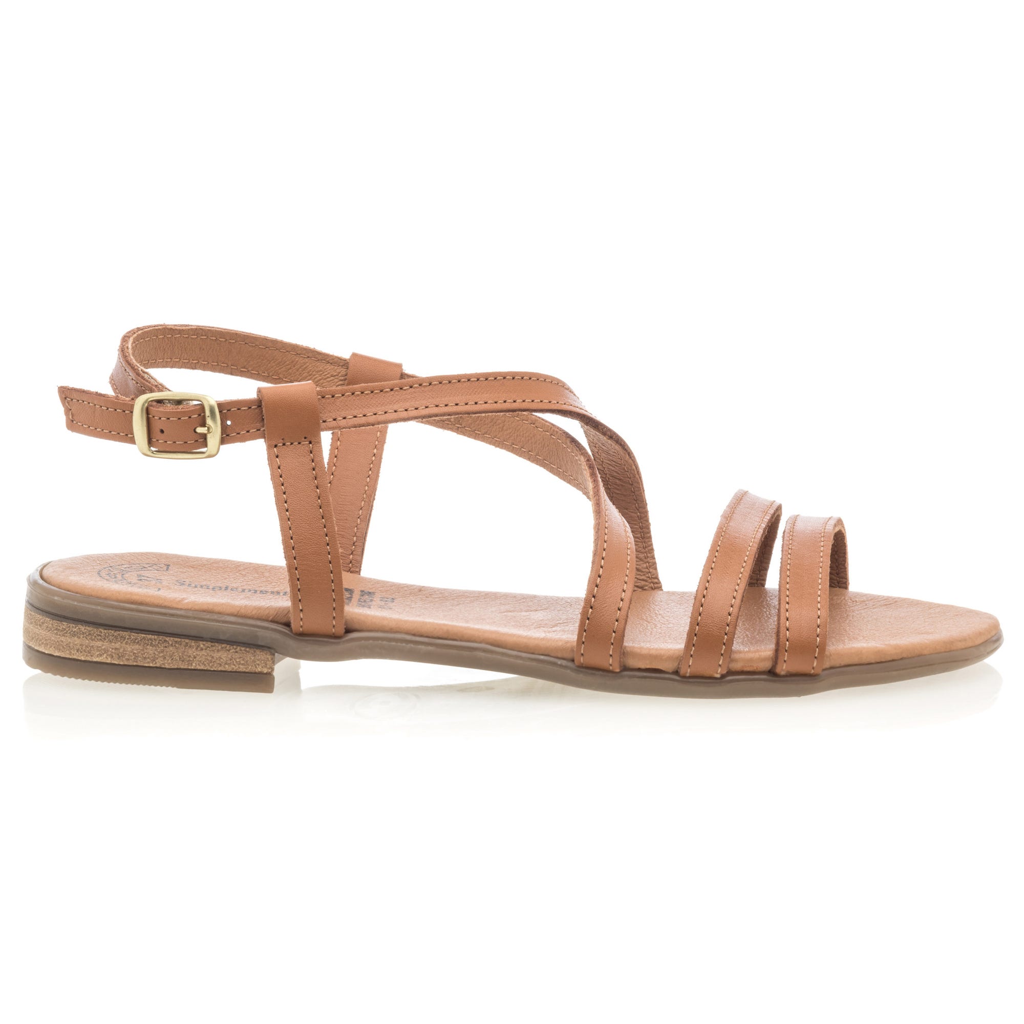 Nu-pieds Femme en cuir cognac