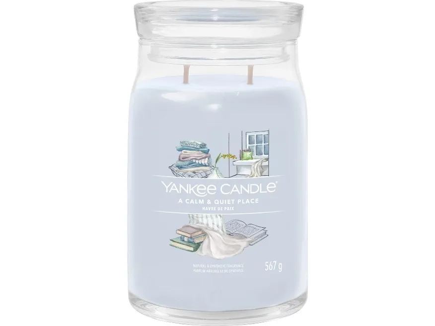 Yankee Candle A Calm & Quiet Place, Cylinder, Grå, Floral, 90 t, 1 stk