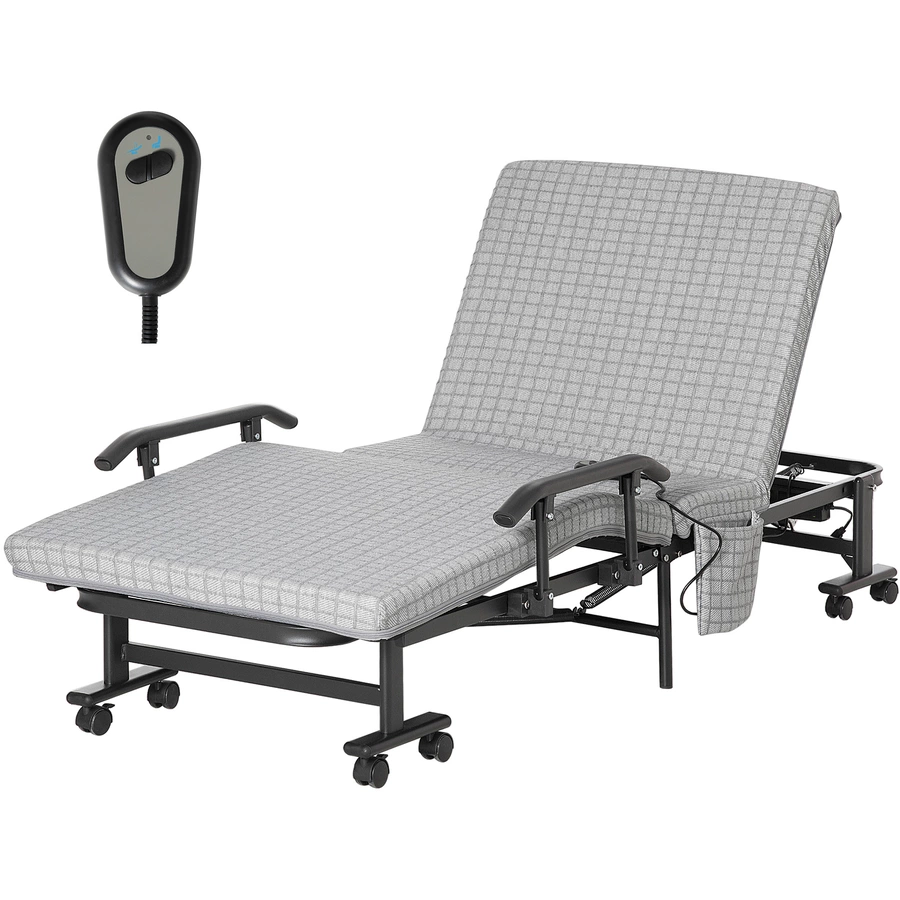 HOMCOM Klappbett mit Rollen grau, schwarz